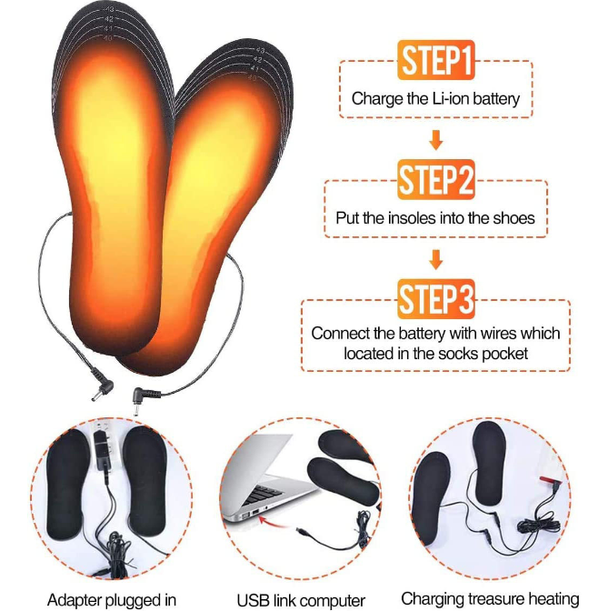 Adjustable Shoe Heated Insoles Thermal Winter Warm Soft Comfortable Insole Pads for Shoes