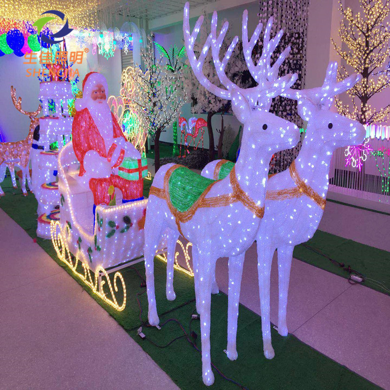 Shopping Mall New Fashion Style Decoration Animals Deer Reindeer with 3d led street outdoor christmas for Motif Light