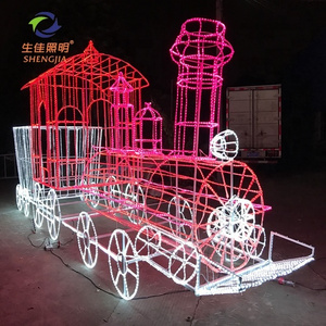 3d christmas lights outdoor decoration train LED rope light