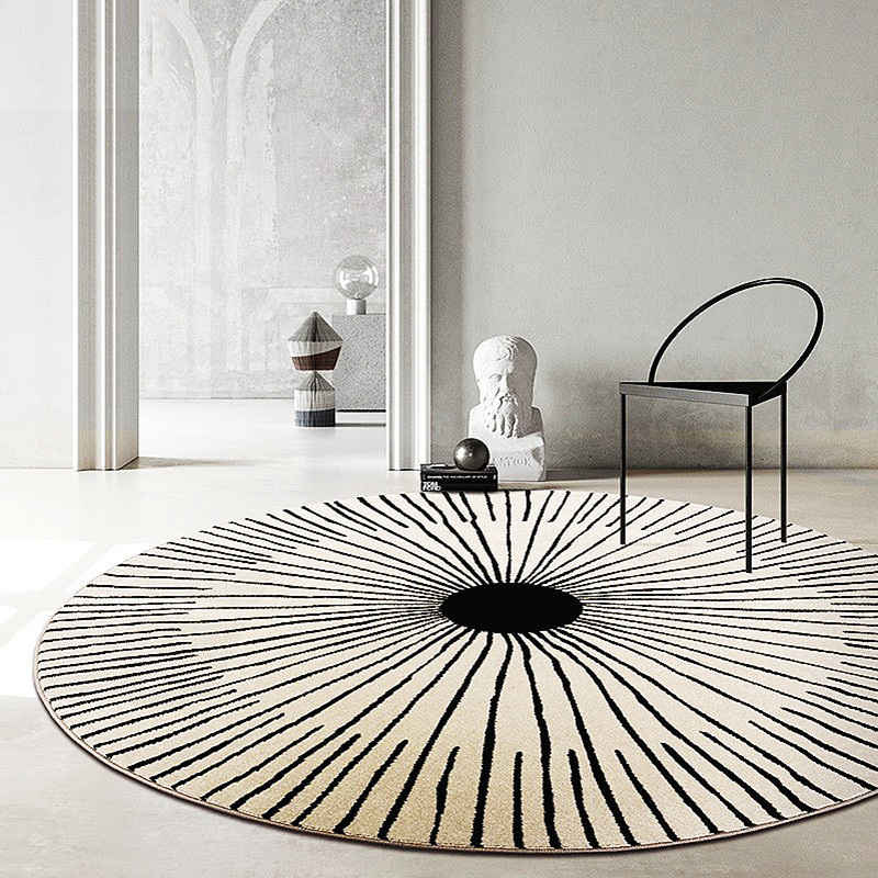 Brown and white circular rugs carpets and rugs living room washable rubber backed rugs