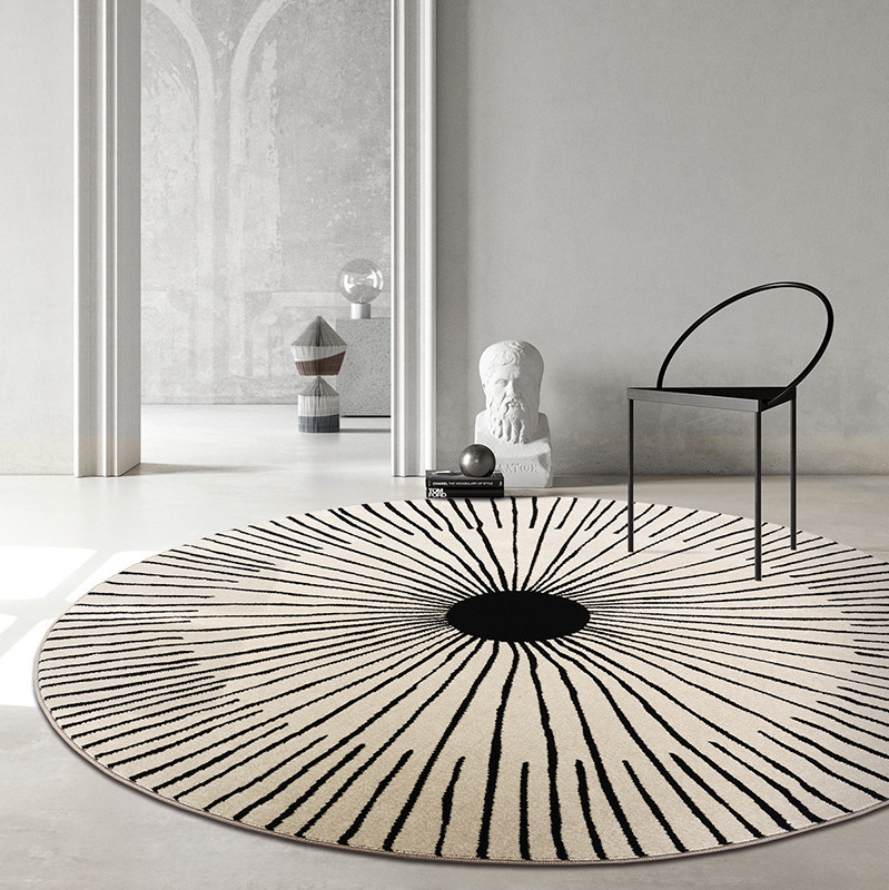 Brown and white circular rugs carpets and rugs living room washable rubber backed rugs