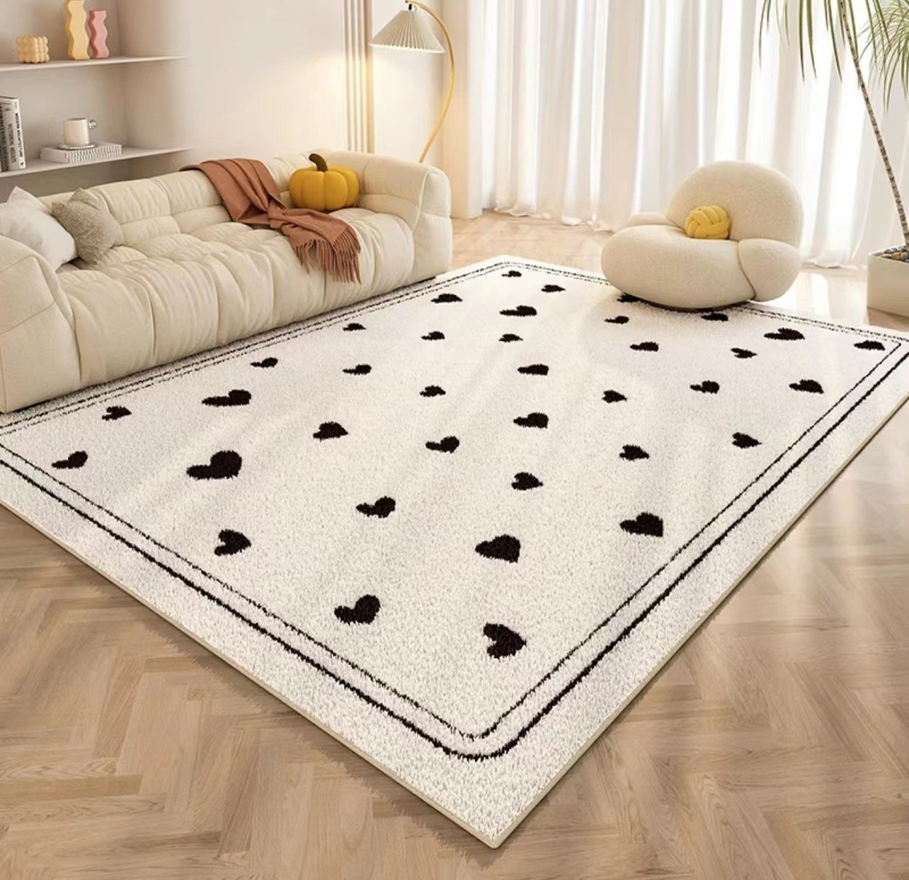 Living room carpet bedroom cashmere bed blanket Long wooden floor non-slip mat sofa floor mat