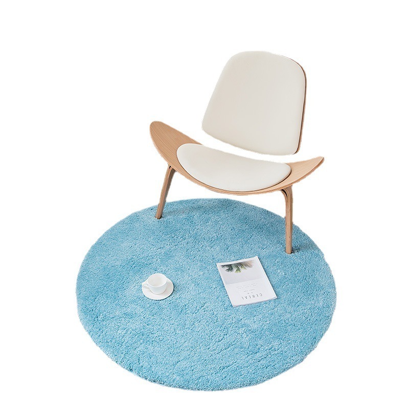 Simple solid color round bedroom living room rug Children's room crawling floor mat Round hanging chair bed rug floor mat