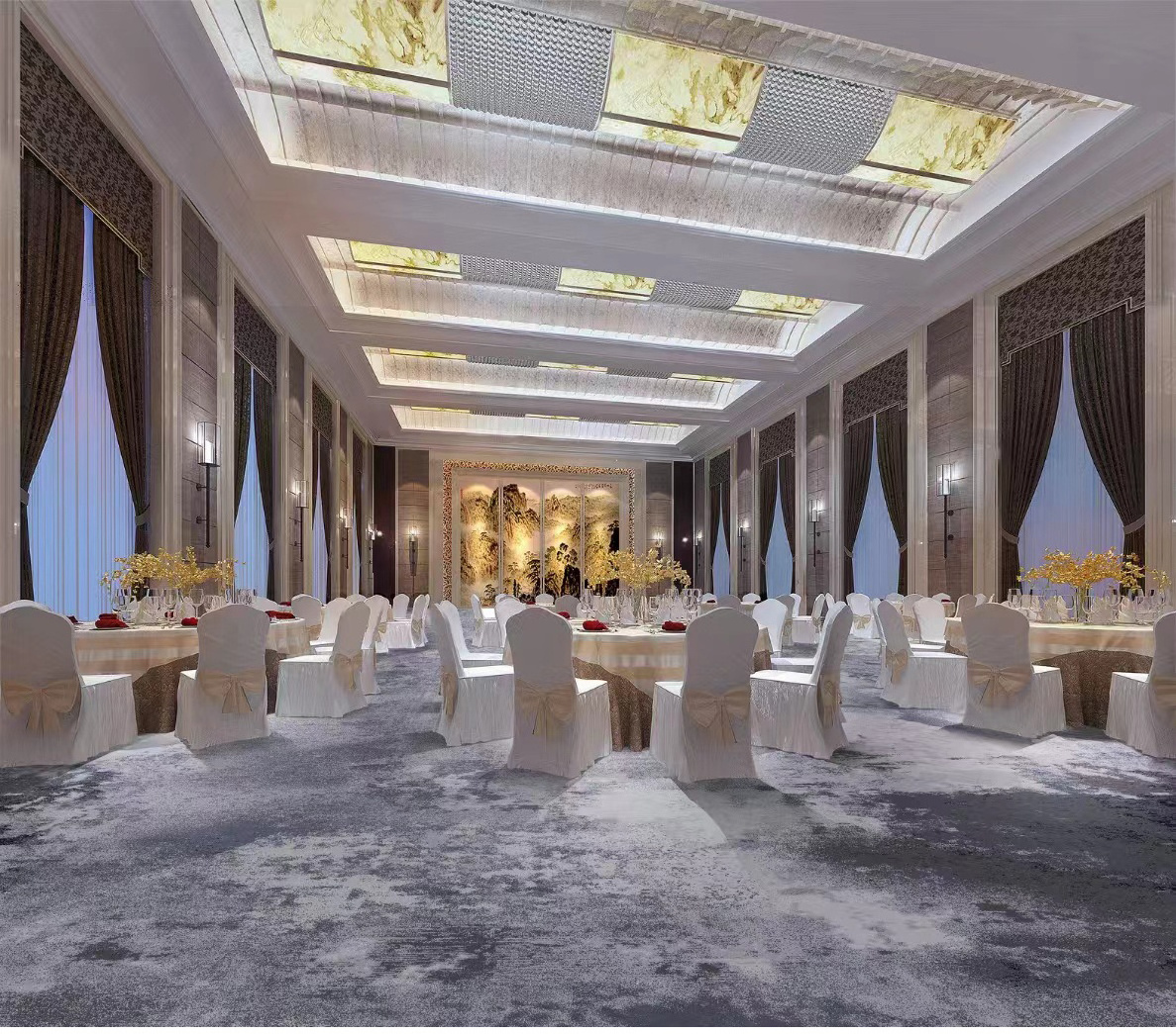 5 star hotel banquet hall carpet gray gold  dining room carpet for hotel corridor restaurant