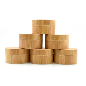 bamboo cosmetics containers and packaging 20ml 30ml 50ml 100ml 150ml 200ml wood container bamboo jar with PP plastic inner lid