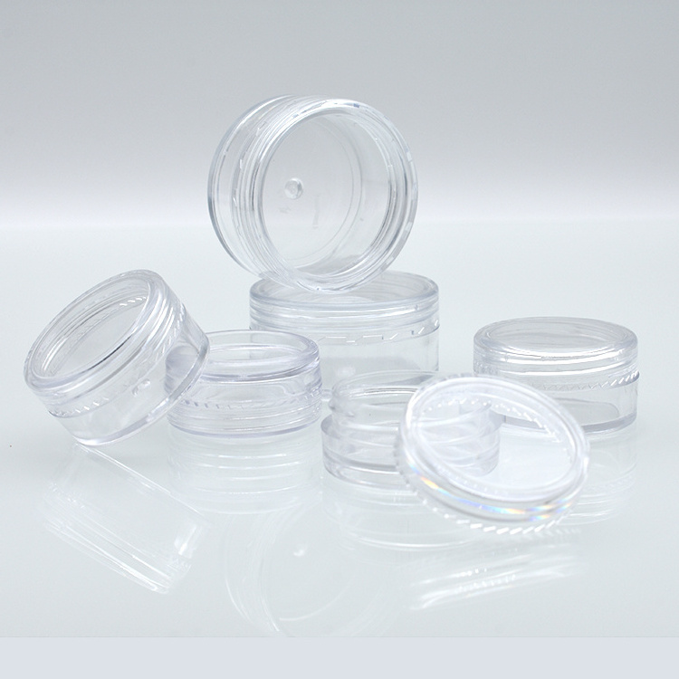 3ml 5ml 10ml 2.5g 3 ml 3g 5g 10g 15g 20g 25g 30g Clear Cream Jar Plastic Pot Mini Transparent Cosmetic sample Container with Lid