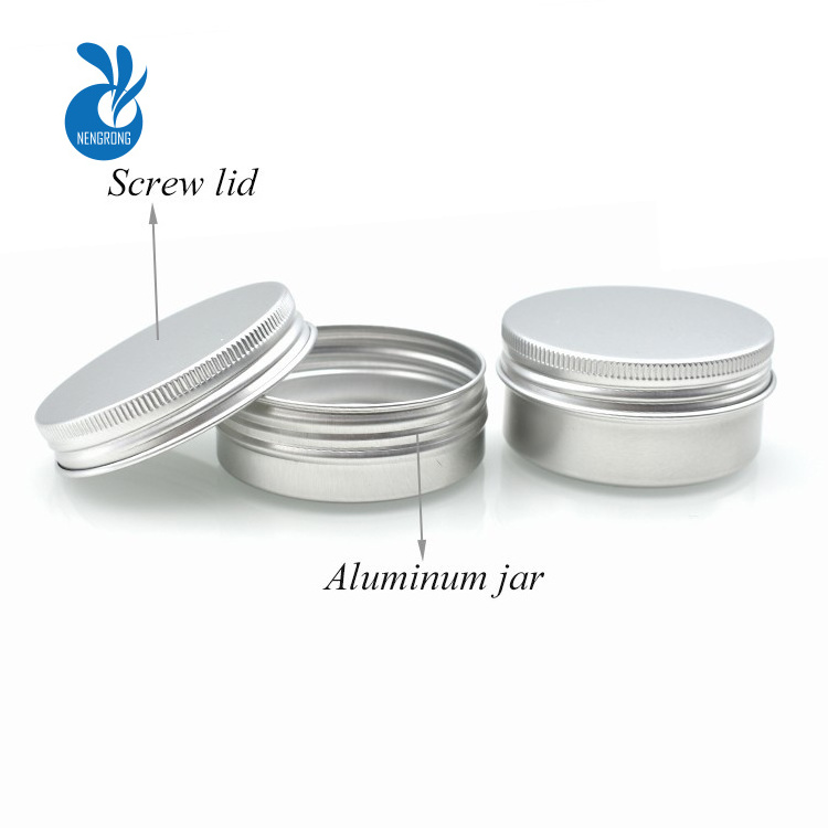 Empty round 15g 20g 30g 50g 60g 80g 100g 150g 200g 30ml 50ml 60ml 100ml 150ml 200ml cosmetic cream aluminum jar with screw lid