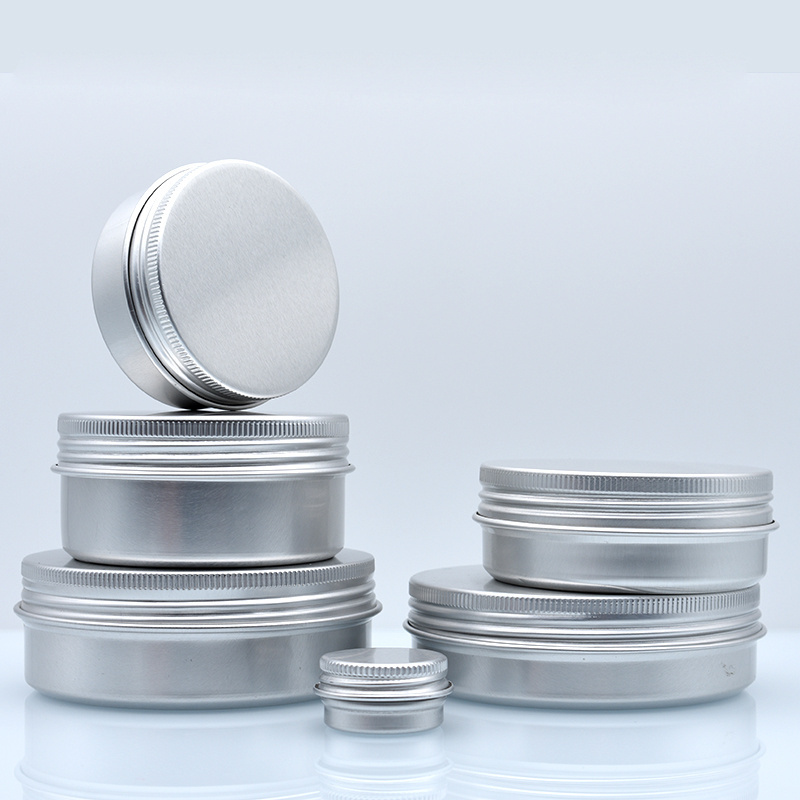 Empty round 15g 20g 30g 50g 60g 80g 100g 150g 200g 30ml 50ml 60ml 100ml 150ml 200ml cosmetic cream aluminum jar with screw lid