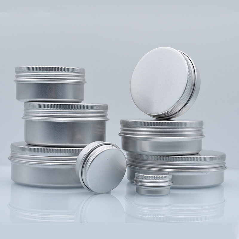 Empty round 15g 20g 30g 50g 60g 80g 100g 150g 200g 30ml 50ml 60ml 100ml 150ml 200ml cosmetic cream aluminum jar with screw lid