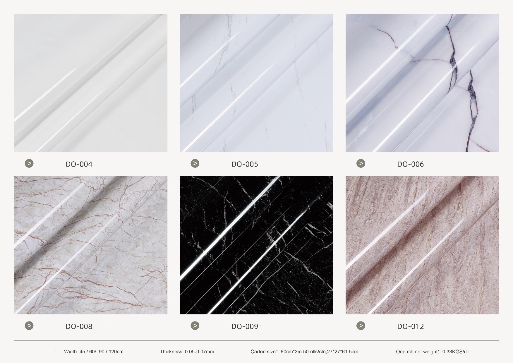 Marble foil Wallpaper Kitchen Foil Sticker Peel and Stick PVC vinyl Film 60cm width roll Home Decor wall paper