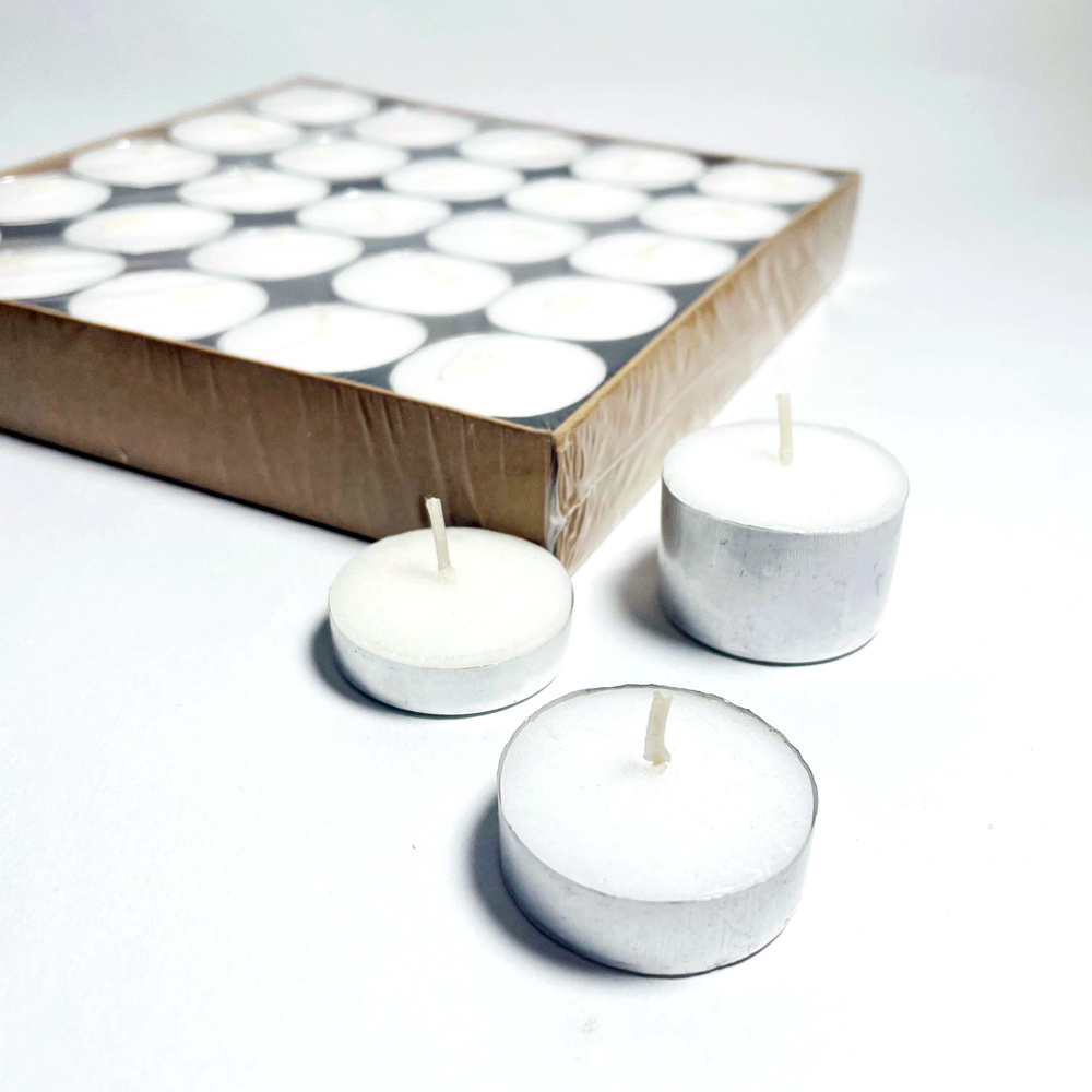 Mini Tea Light Candles in Bulk White Long lasting smokeless Paraffin candle for Home Pool Shabbat