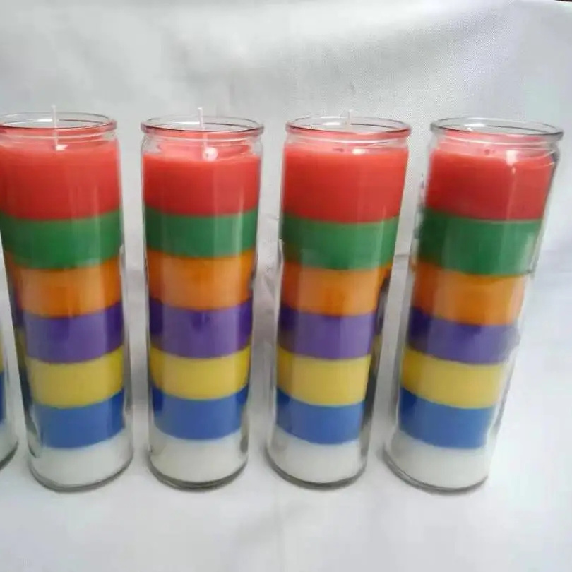 wholesale 7 day candles glass jar religious candle 8 inches memorial candle made by paraffin wax