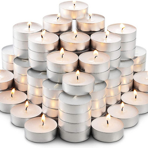 Long Burning Time 17g White Tealight Candles 100 Pack Unscented Tea Light Candles with 6-7 Hour