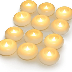 Water Activated 3 inch Flicker LED Floating Wax Candles Flameless Batteries Tea Lights