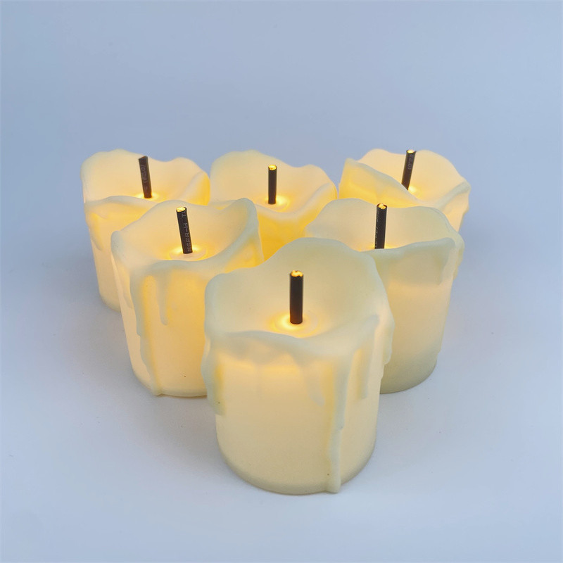 Christmas Decorations Battery Operated Timer Candles LED Flameless Votive Tea Lights Candle with tears