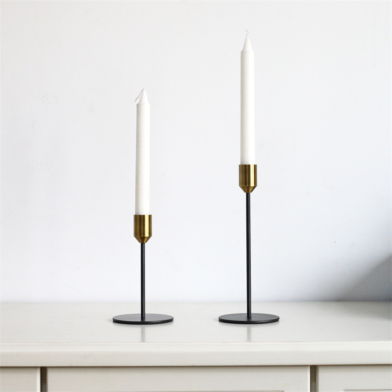 Factory set Wedding Centerpiece black gold candlestick cone candle/candel holders metal candlestick