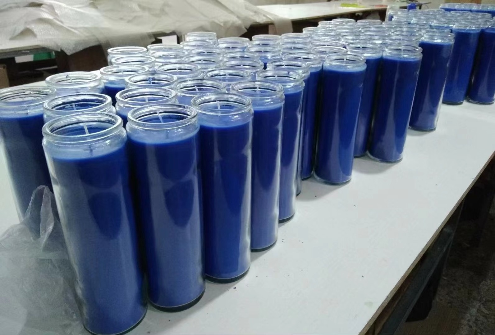 Wholesale Custom Logo Pattern Glass Jar Church Religious Spiritual Votive Prayer 7 Days Candles