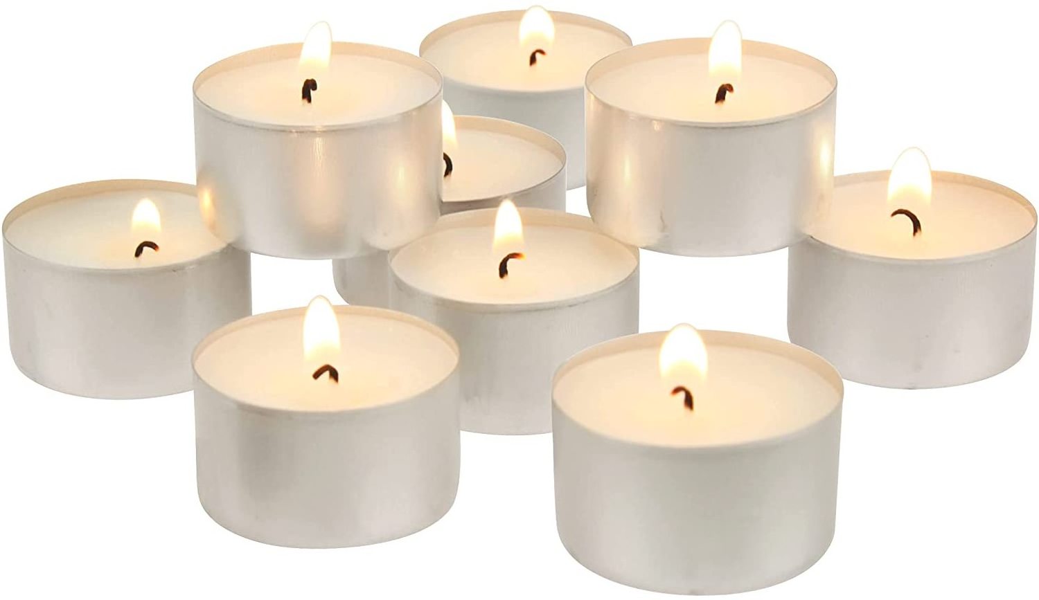 Mini Tea Light Candles in Bulk White Long lasting smokeless Paraffin candle for Home Pool Shabbat