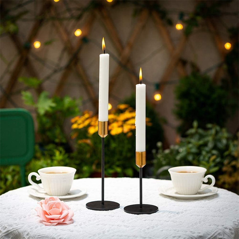 Factory set Wedding Centerpiece black gold candlestick cone candle/candel holders metal candlestick