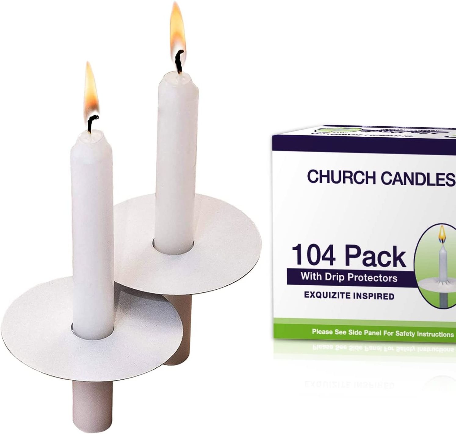 Church Vigil Devotional Unscented 1/2 x 4 1/4 Inch cheap Paraffin Wax White Candle with Drip Protector