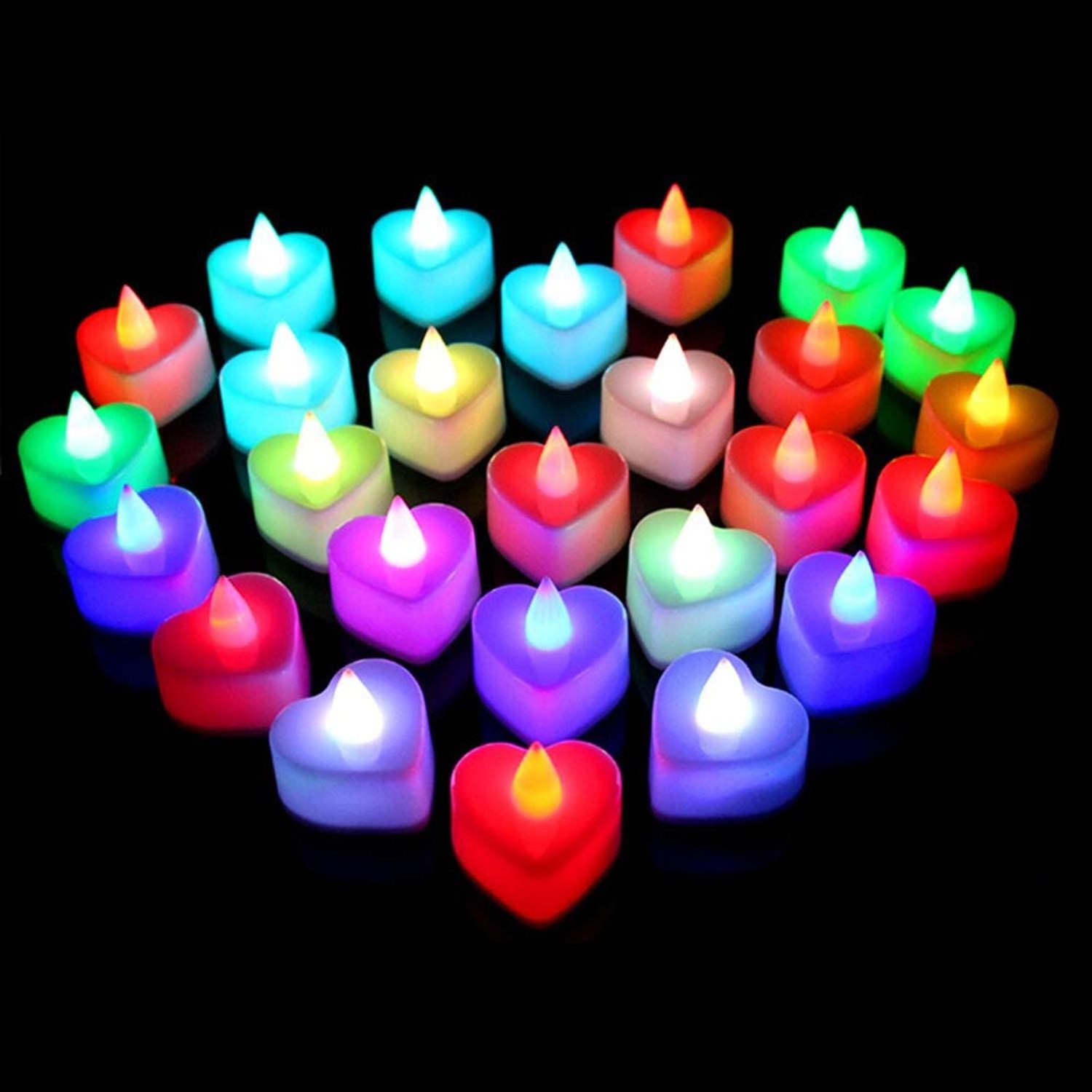 Wholesale Heart Shaped LED Tealight Candle Yellow Light Flickering with Small Battery Operated for Weddings Birthdays Christmas