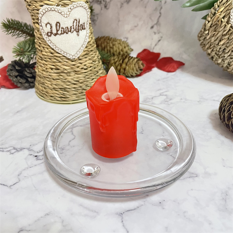 New Product 10cm Wedding decor Transparent Pillar Candle Plate Round Glass Candle Holder Plate for Sale