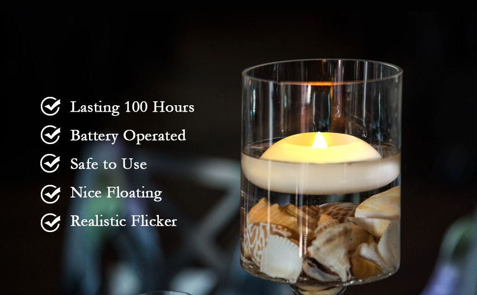 Large Size 3 Inch Flameless Floating Candles Waterproof LED Floating Candles for decoration