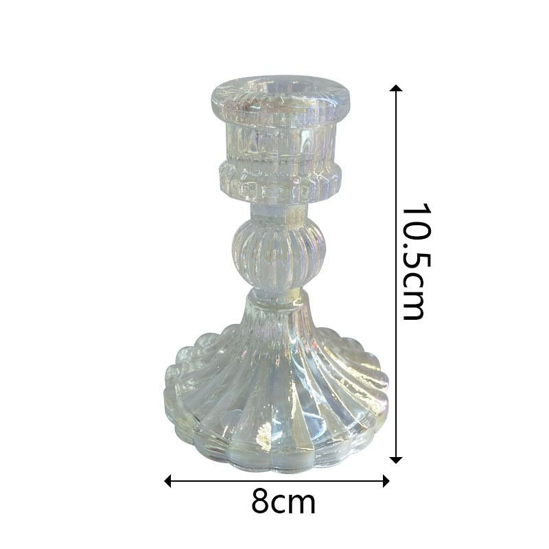 Wholesale Price Candles Jars Ribbed Glass Candle Holders Glass Candle Holder Set for Wedding Table