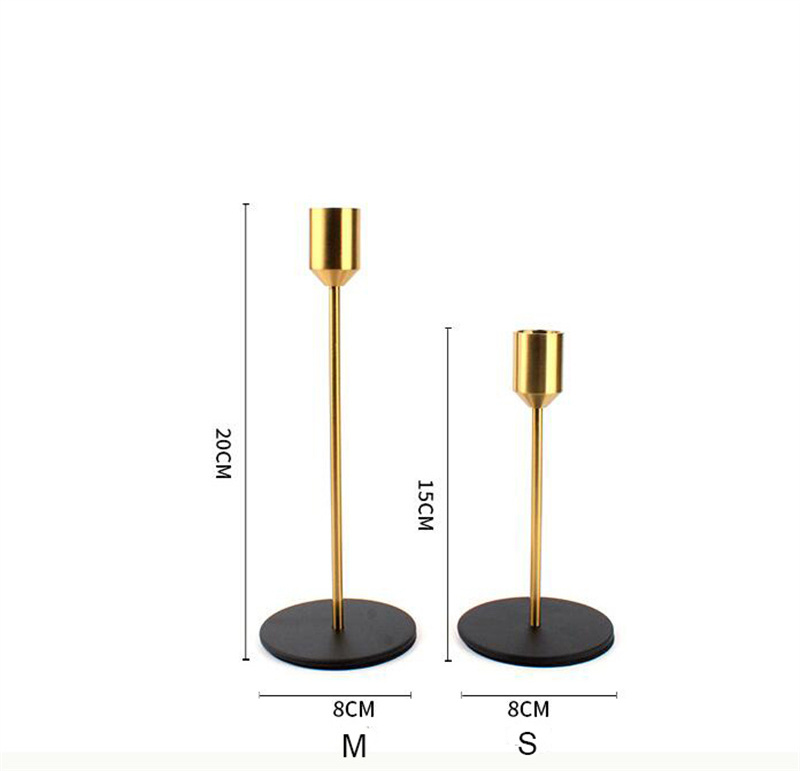 Factory set Wedding Centerpiece black gold candlestick cone candle/candel holders metal candlestick