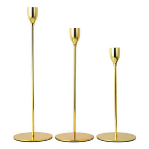 Luxury Home Decor wedding centerpiece 3pcs/set Matte Black Gold Taper Stick Metal Candle Holders 6pcs/set