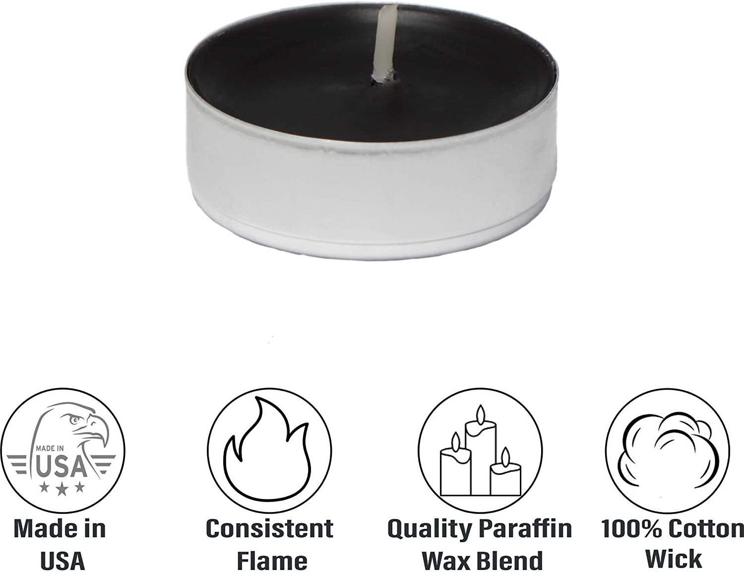 4 Hours Burn Time Aromatherapy Candles Black Unscented Tealight Candles