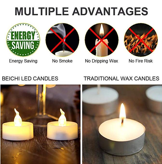 Halloween Christmas Wedding  LED Tea Light candles Battery Operated Bulk led candle flickering with remote