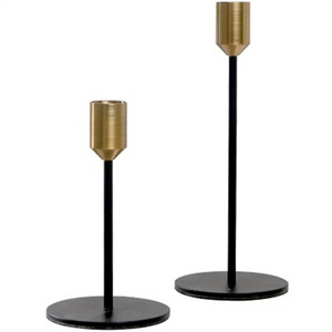 Factory set Wedding Centerpiece black gold candlestick cone candle/candel holders metal candlestick