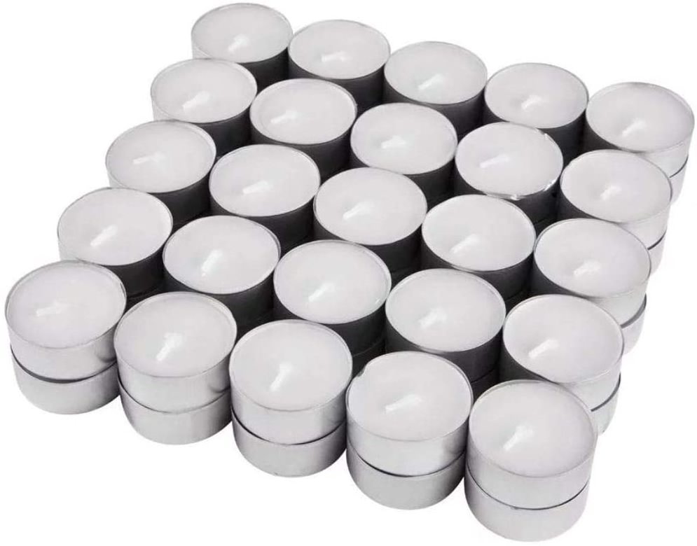 100 pack White Unscented Tealight Candles 4/6/8 hrs Burning time Votive Candles Bulk for Dinner Wedding