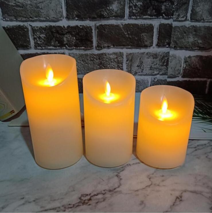 Home Decorative Rechargeable Flameless Votive Candles Tealight LED Pillar Candles Sets made by Real Wax