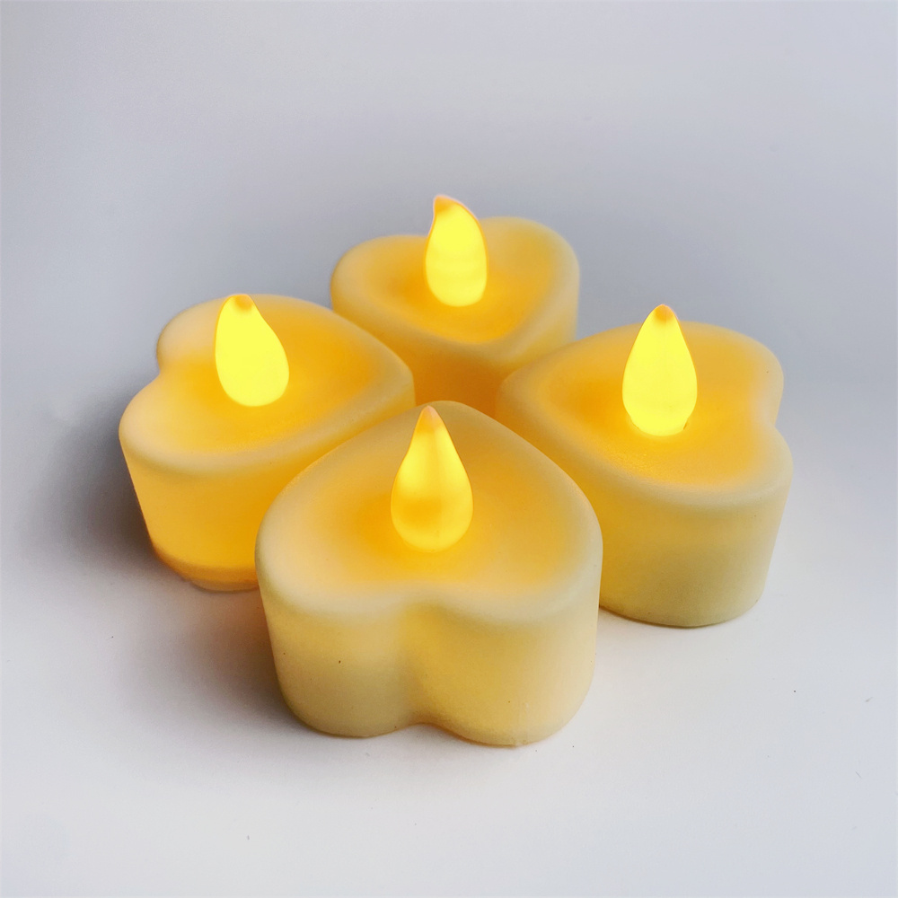 Little love shaped candle Christmas Decoration Flickering Bright flameless  Realistic battery operated LED tealight candle