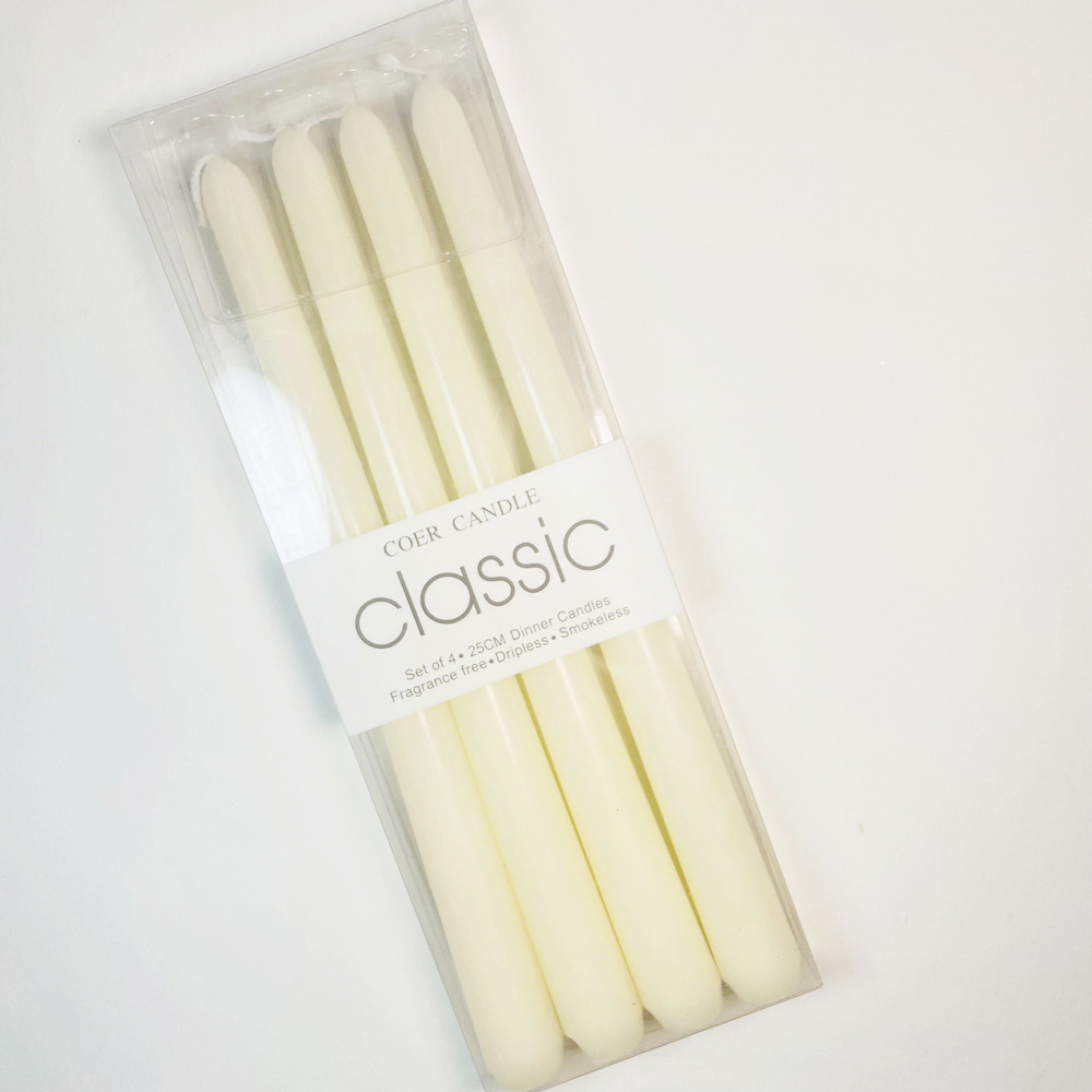 Wholesale White/Red/Black Taper Stick Candle Unscented Dinner Candles