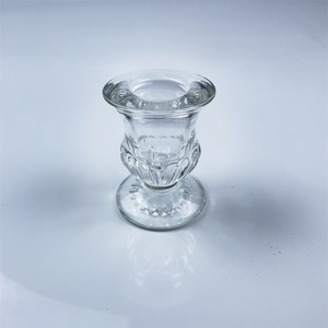 Wholesale Modern Transparent Candlestick Crystal Glass Candle Holder For Taper Candles