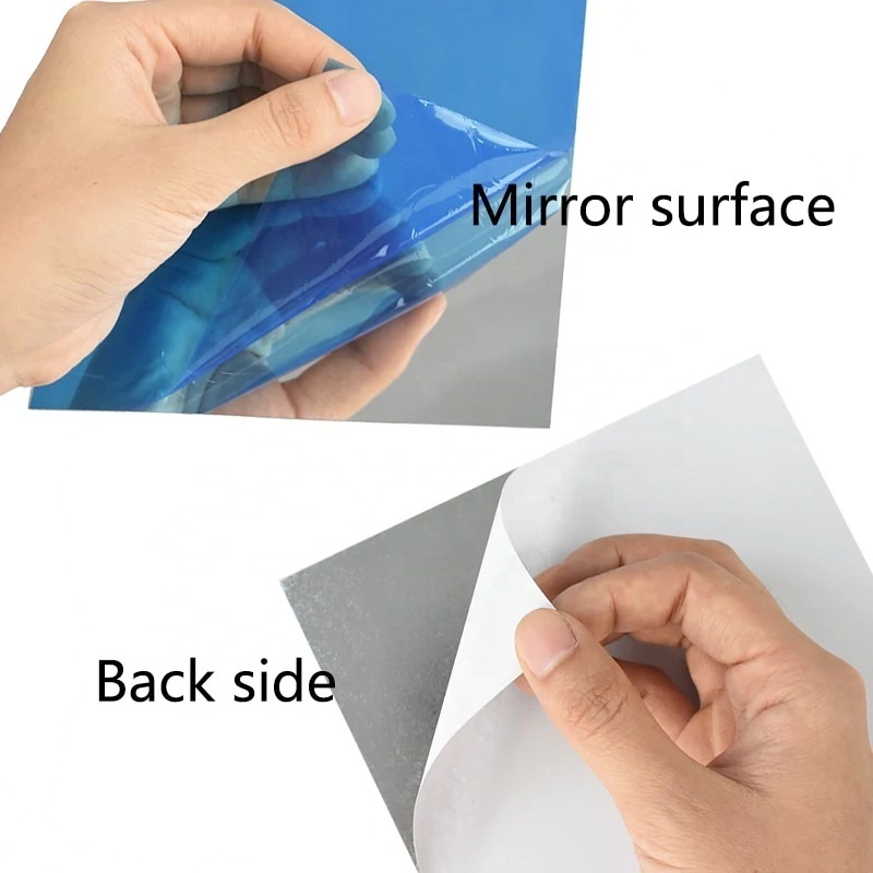 High Reflective Flexible Self Adhesive Non Glass Mirror Film Silver Metallized PET Sticker Mirror Film