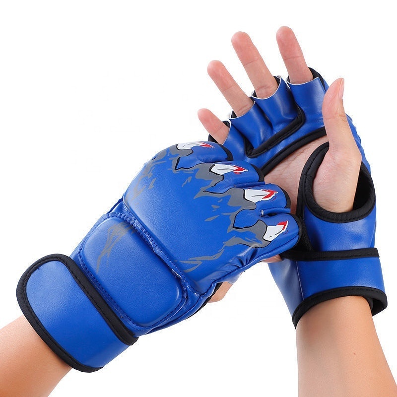 China factory OEM short finger Martial arts Sparring  Sanda boxing MMA gloves boxing gloves for adults