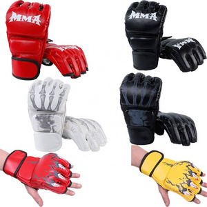 China factory OEM short finger Martial arts Sparring  Sanda boxing MMA gloves boxing gloves for adults