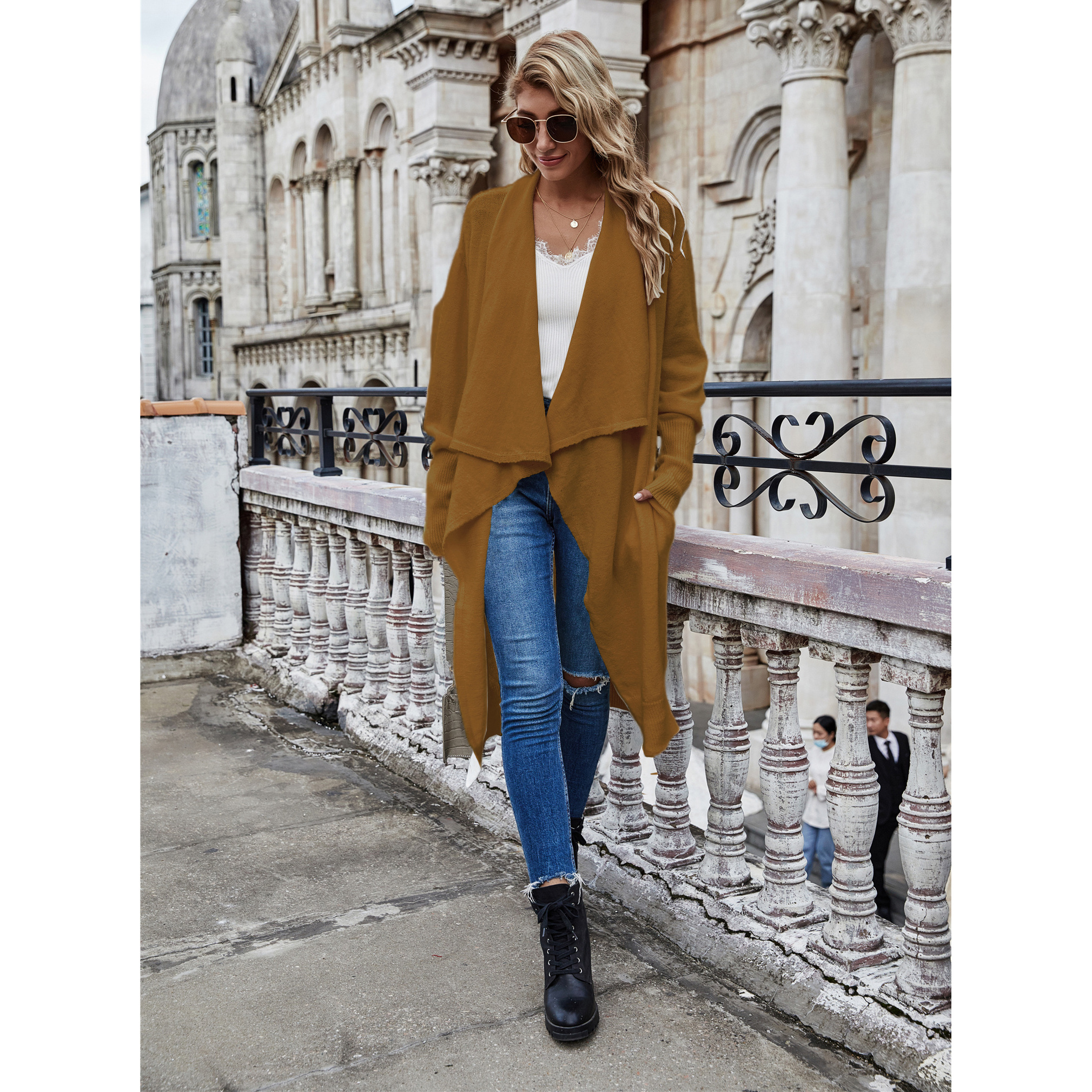 2023 New Arrival Women's Long Cardigan Autumn Fashion Loose Sweater Coat Oversized Knit Long Cardigan