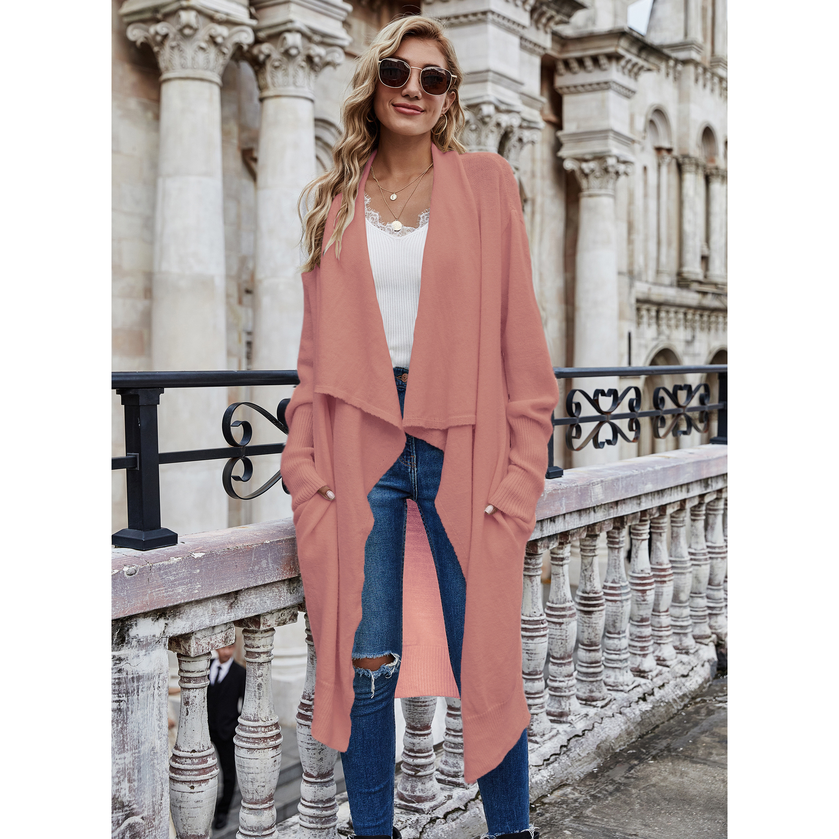 2023 New Arrival Women's Long Cardigan Autumn Fashion Loose Sweater Coat Oversized Knit Long Cardigan