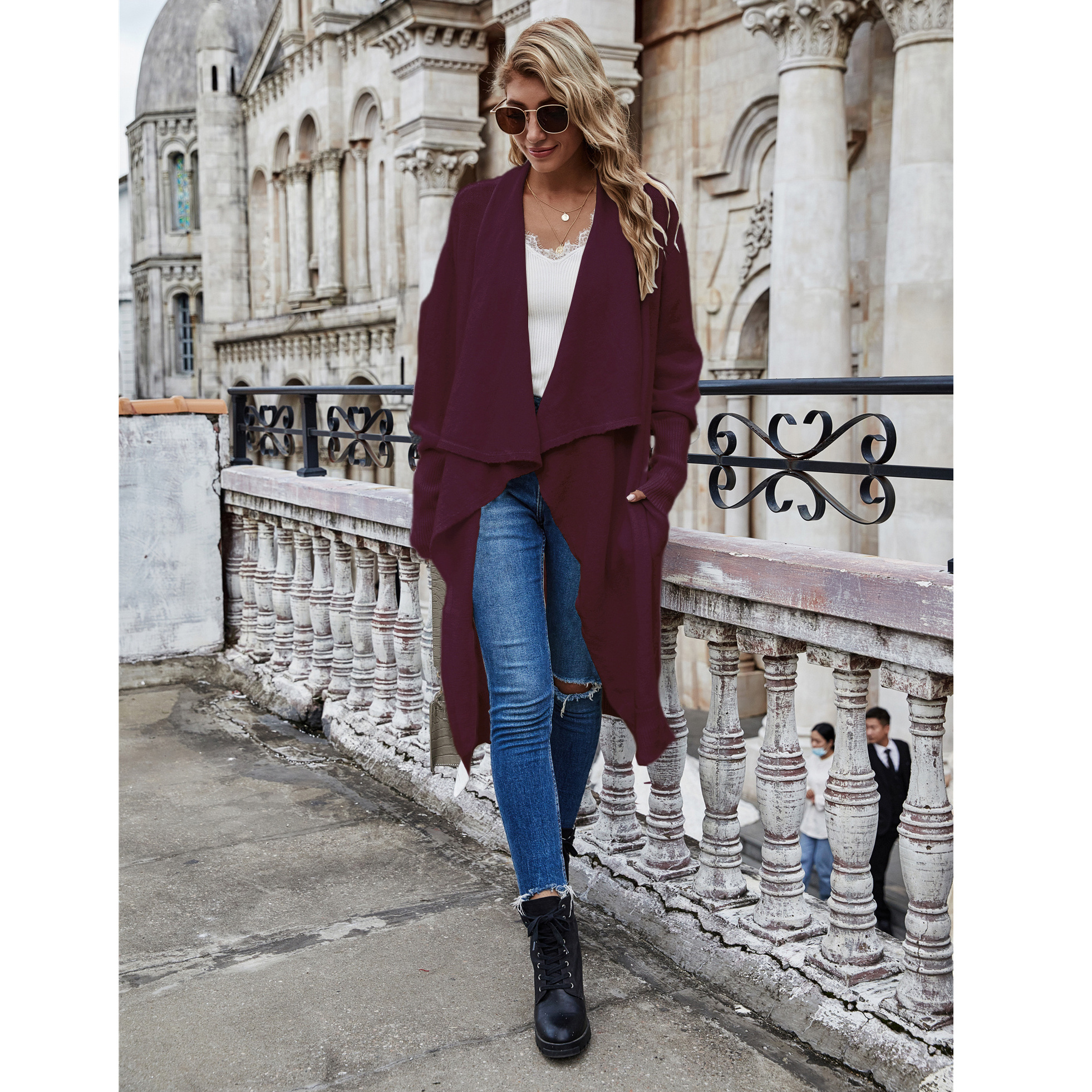 2023 New Arrival Women's Long Cardigan Autumn Fashion Loose Sweater Coat Oversized Knit Long Cardigan