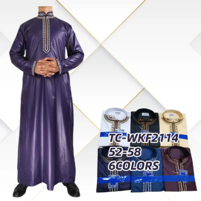 Saudi Style Traditional Arabic Men Long Dress Muslim Islamic Clothing Winter Thobes Mens Saudi