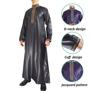 2023 men saudi style thobe in stocks solid color islam highest quality arabia thobe dubai wholesale market