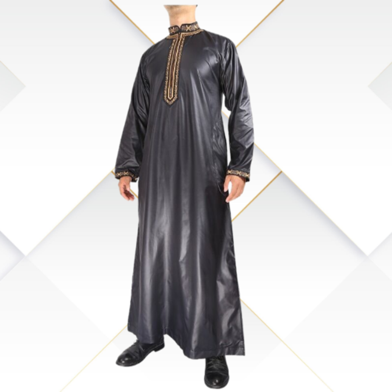 Saudi Style Traditional Arabic Men Long Dress Muslim Islamic Clothing Winter Thobes Mens Saudi