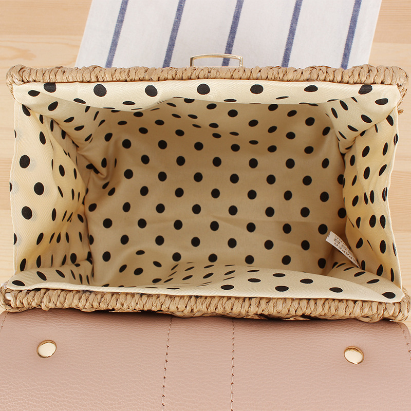 2024 wholesale Woven Wicker Clutch summer beach Crossbody Handbags fashion handbag straw bag for women