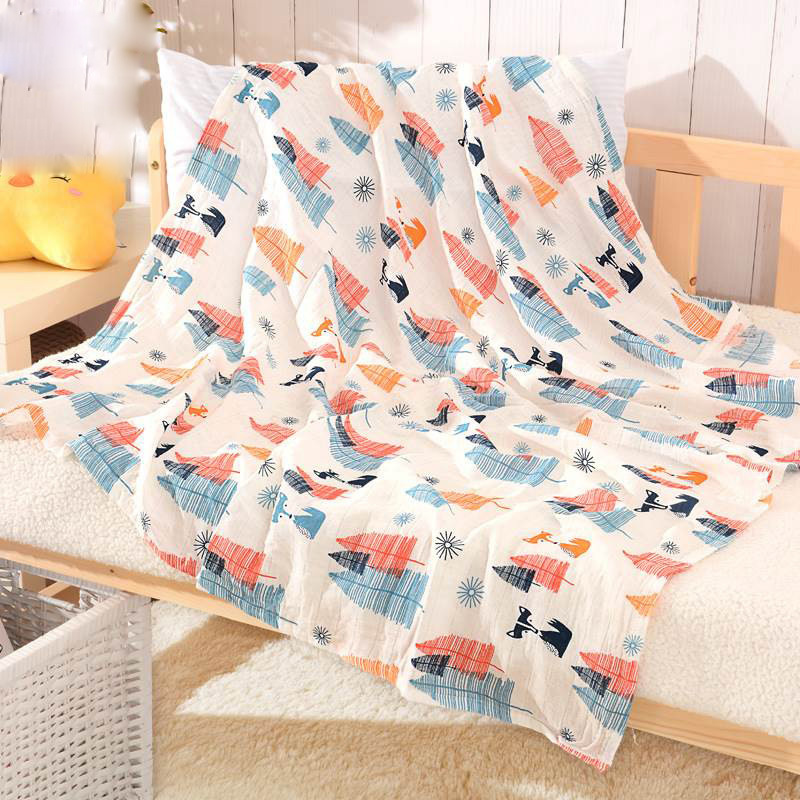 70% bamboo 30% cotton custom printed double gauze muslin fabric