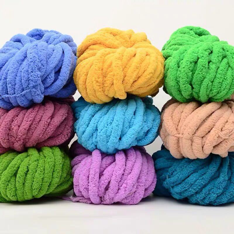 Wholesales Knit Giant Soft Crochet Polyester Hand Knitting Chunky Chenille Thick jumbo  Yarn for blanket